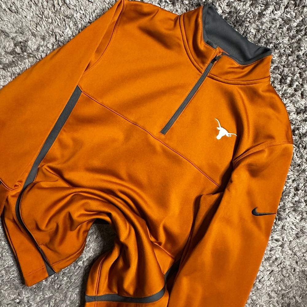 Nike Men's Orange Quarter-Zip Sweater